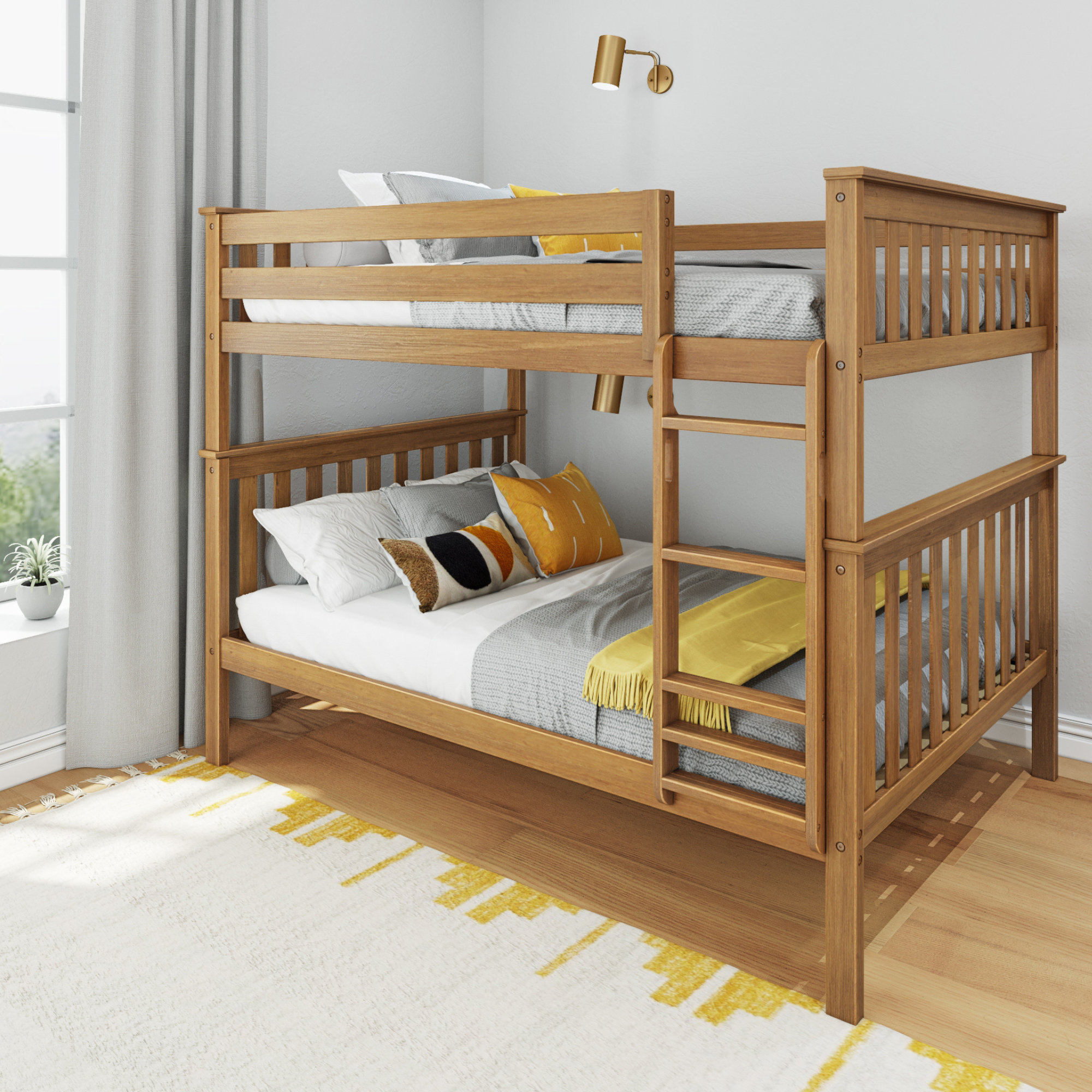 Harriet Bee Jerena Full over Full Solid Wood Slat Standard Bunk Bed by ...