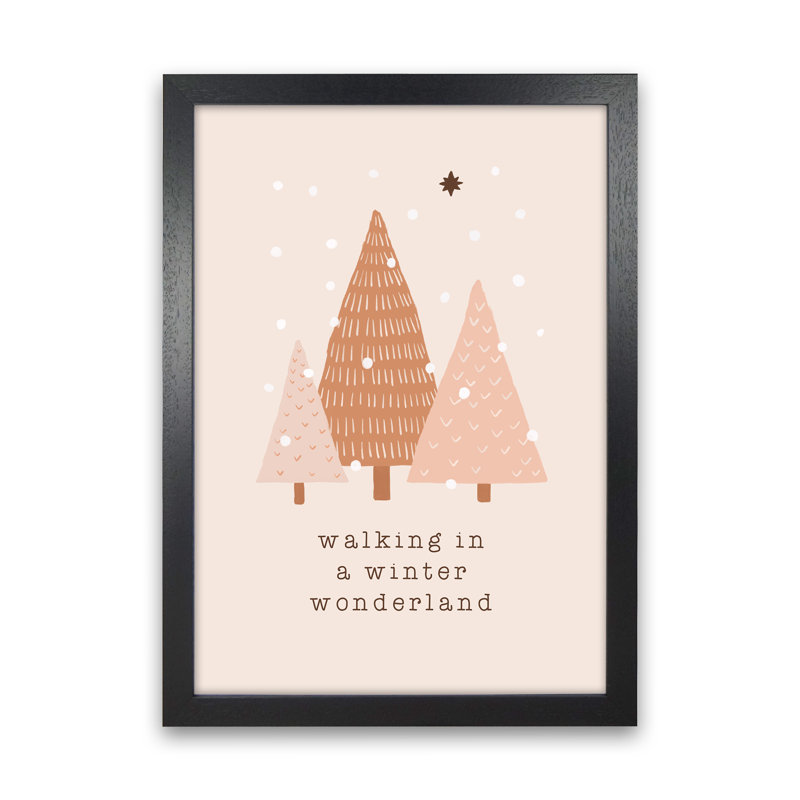 Walking In A Winter Wonderdland - Print, 46cm H x 34cm W x 3cm D, Black Framed