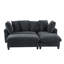 Canapé modulaire en L de 83 po avec canapé L 83 po avec amplement d'espace de rangement, repose-pieds mobile et six coussins décoratifs pour le salon-1320340723