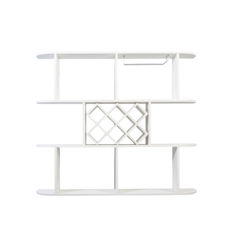 Large Wall Mounted 3 Tier  Rustic Bottle Wine Rack, White