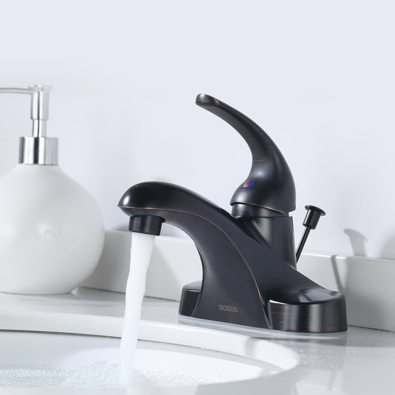 Centerset Single-handle Bathroom Faucet with Drain Assembly, Oil Rubbed Bronze