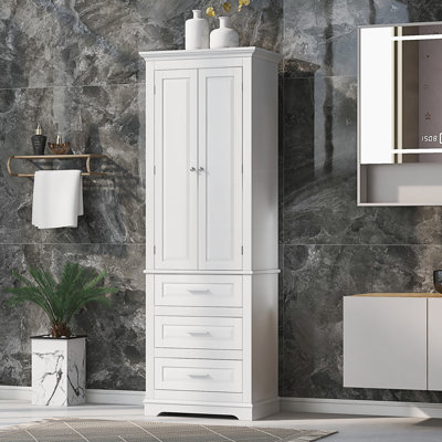 Armoire de rangement haute avec trois tiroirs, armoire d'appoint