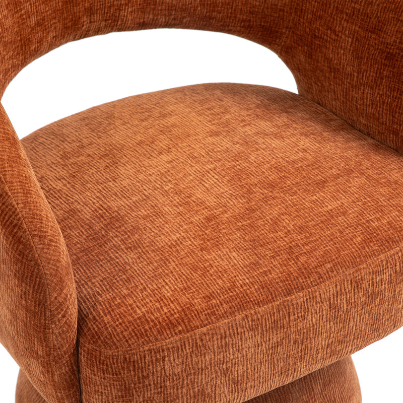 Fauteuil d'appoint en velours côtelé Wakia, Velours côtelé orange