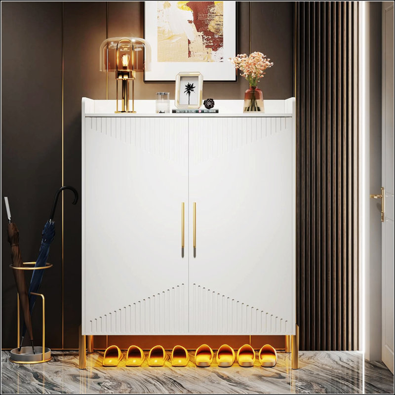 Élégant meuble de rangement pour chaussures à 6 niveaux avec tablettes réglables et ventilation