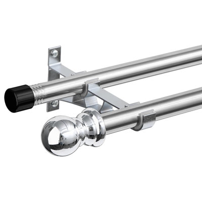 Chahna Stainless Steel Adjustable Double Curtain Pole