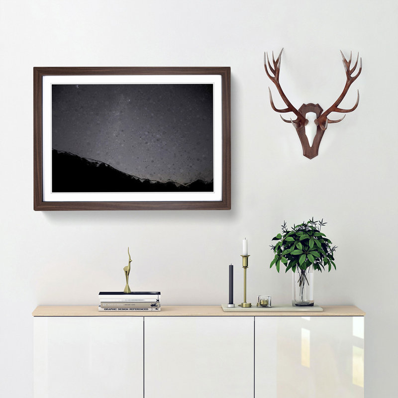Stars over the Lake District - Picture Frame Graphic Art Print, Walnut Framed, 48cm H x 65cm W x 2cm D