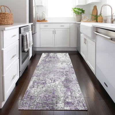 Machine Washable Indoor/Outdoor Xhevrie Plum Rug