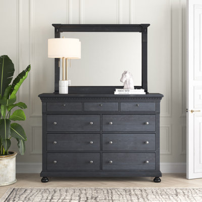 Commode double 9 tiroirs avec miroir Waylon