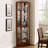 Entry Cabinet, 6 Shelf Lighted Corner Curio Cabinet With Adjustable Tempered Glass Shelves And Mirror Back(E26 Light Bulb Not Included)-1575664925