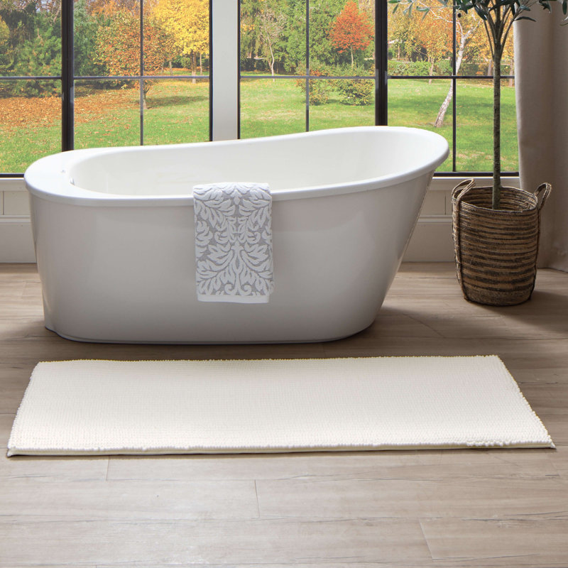 Wagnon Plush Memory Foam Stain/Fade Resistant Non-Slip Machine Washable Bath Mat, 24" W x 60" L, Oregano