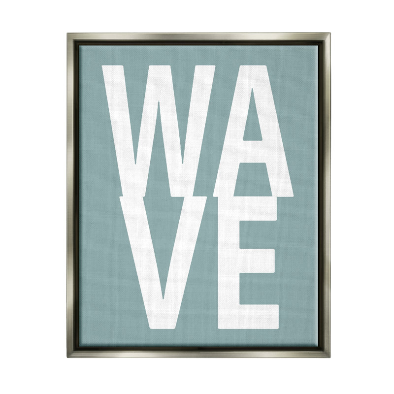 Vague, turquoise, été, typographie sur toile flottante par Jamie Macdowell, H 31 po x l 25 po x P 1,7 po