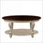 Table basse en placage de bois blanc antique pour le salon, assemblage facile, conception ovale sécuritaire pour les enfants-360878475