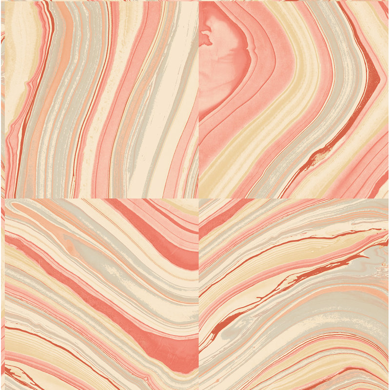 Papier peint carrelage 33 pi x 20,5 po Azmaara, Corail