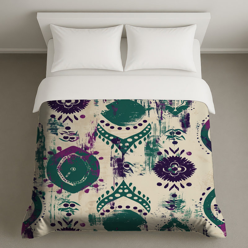 Housses de couette à motif abstrait bohémien, Lit simple
