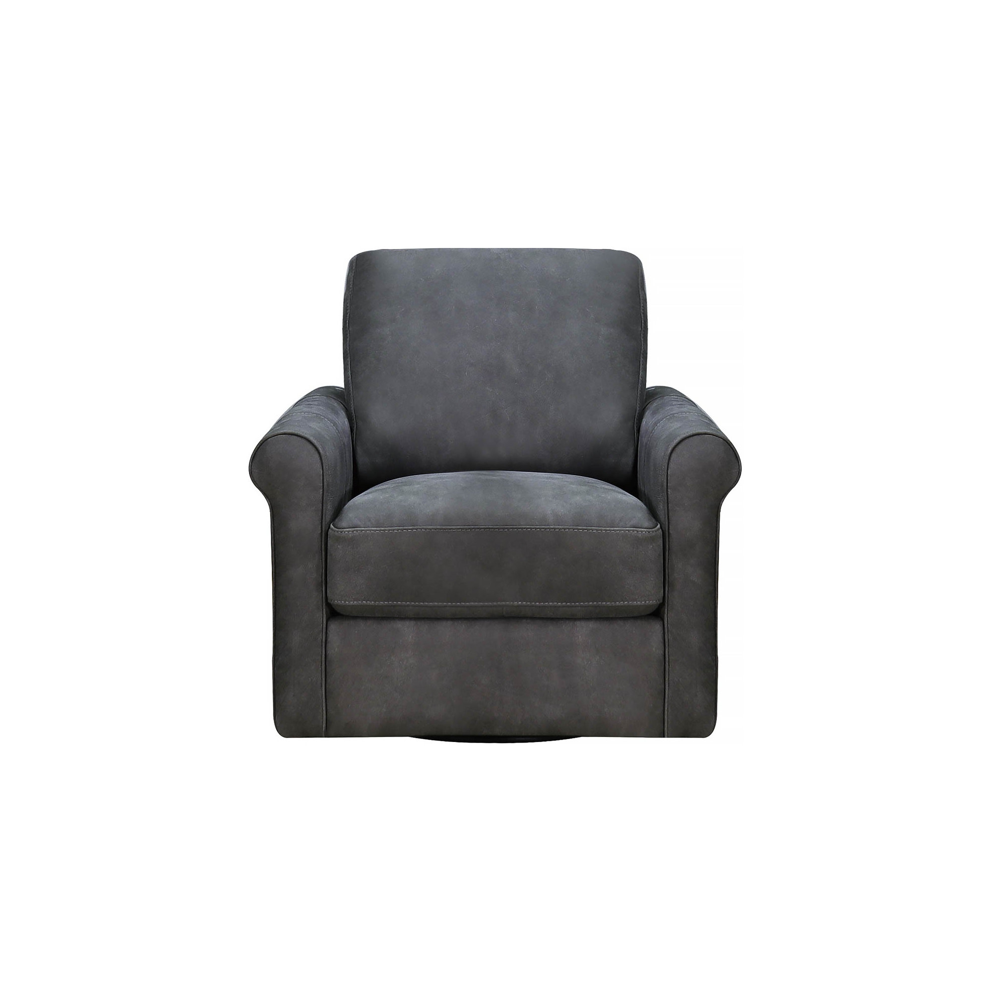 Mayoworth Top Grain Leather Swivel Chair, Brookfield Gray Genuine Leather