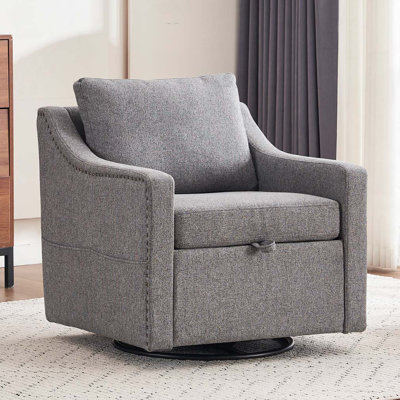 Fauteuil d'appoint pivotant en tissu Elacqua