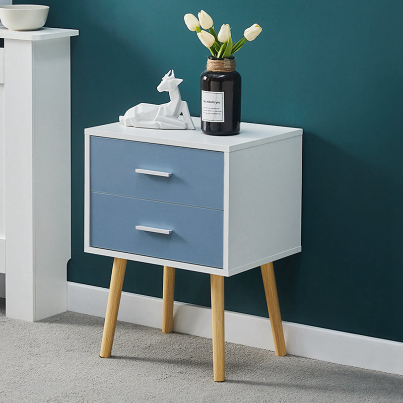 Burch 42cm W Bedside Table, Light Blue