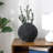 Tabletop Black Ceramic Flower Vase