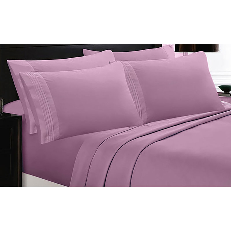 Ensemble de draps en micro-fibre, Ensemble de draps pour grand lit + un drap-housse , Rose clair