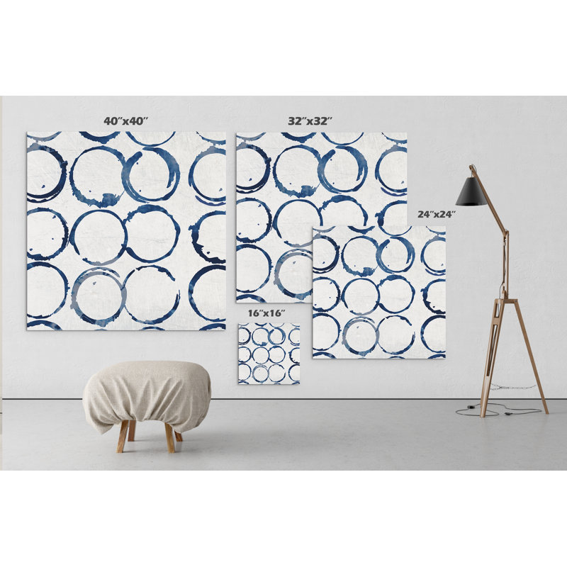 « indigo rings »-impression sur toile tendue, H 40 po x l 40 po x P 1,5 po
