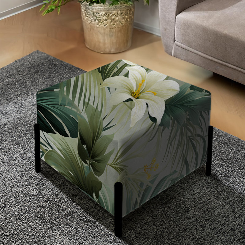 Motif tropical discret - repose-pieds carré tropical