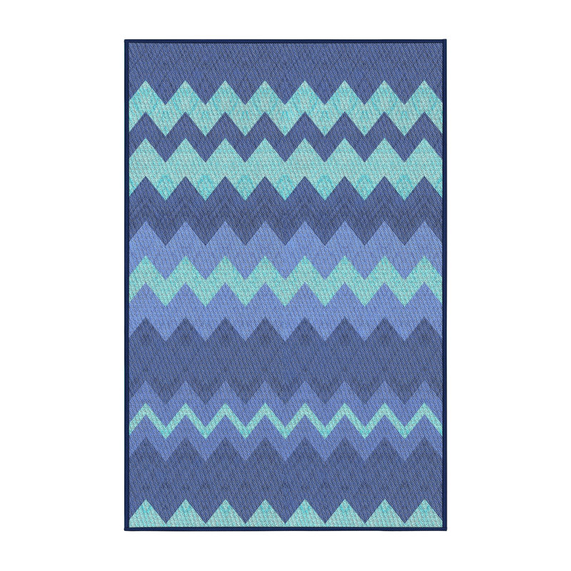 Tapis bleu ciel à motifs, Rectangle 2 pi x 3 pi