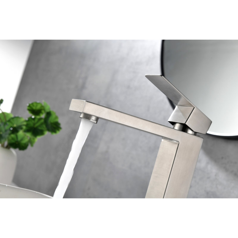 Single Handle Bathroom Sink Faucet, Bathroom Sink Vanity Faucet With Water Supply Hose, Brushed Nickel