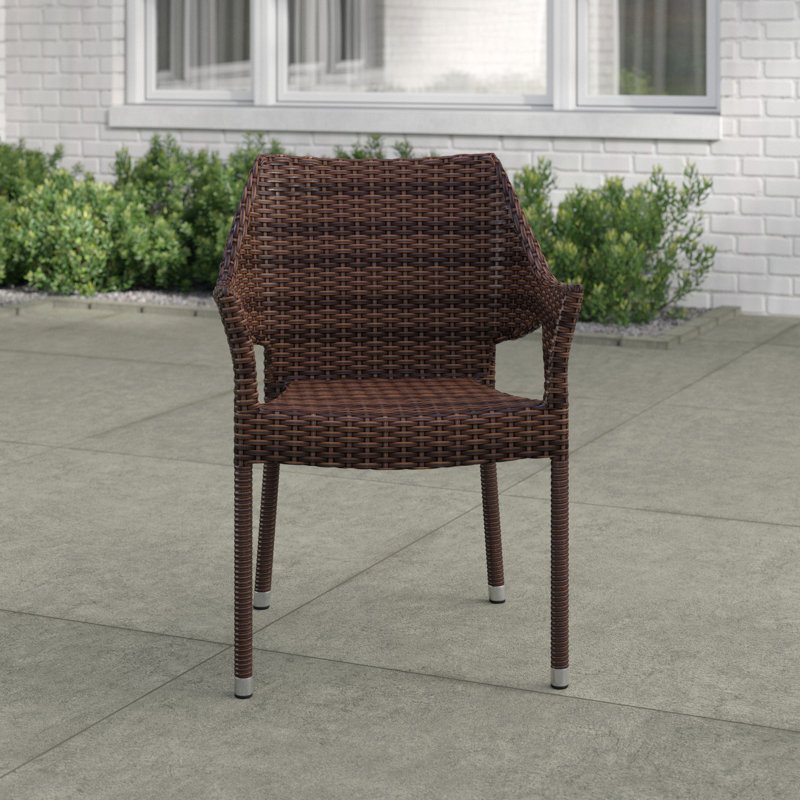 Licet Outdoor Stacking Dining Armchairs, Dark Brown