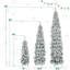 8 pi, 6 pi, 4 pi avec sapins de Noël pré-éclairés, 3 arbres de Noël artificiels avec flocage de neige, arbre de Noël, 1455 branches, 520 lumières DEL, 11 modes d'éclairage