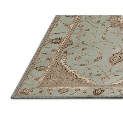 Machine Washable Tabriz Gray Area Rug