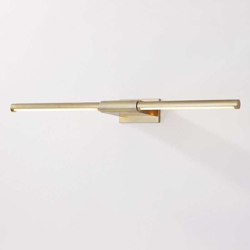Lampe pour tableau 1 lumière Jerome, Laiton vieilli, H 3 po x l 30 po x P 6,75 po