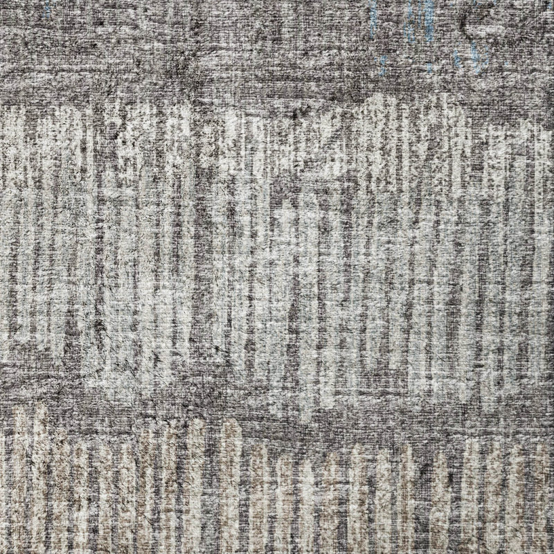 Premium Machine Washable Dream Shag Loops and Lines Rug, Gray, 9' x 12'