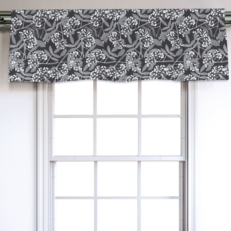 Sateen Floral Ruffled Window Valance