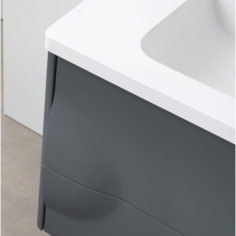 Colmar 30" W Single Wall Mounted Vanity, Dark Gray