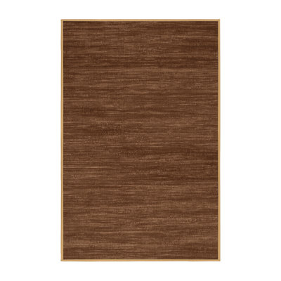 Machine Washable Solid Brown Area Rug