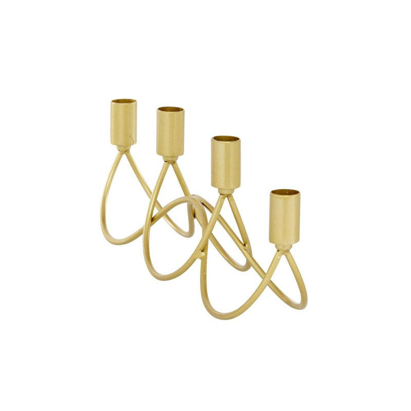 Bougeoir contemporain en métal doré Cosmoliving By Cosmopolitan