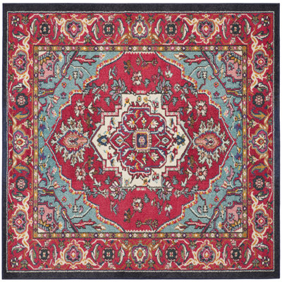 Tapis oriental rouge vif Llelend
