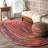 Handmade Braided Bohemian Cotton Multicolor Area Rug-2054787290