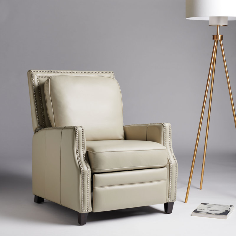 Fauteuil inclinable en cuir véritable Lavanda, Cuir véritable crème