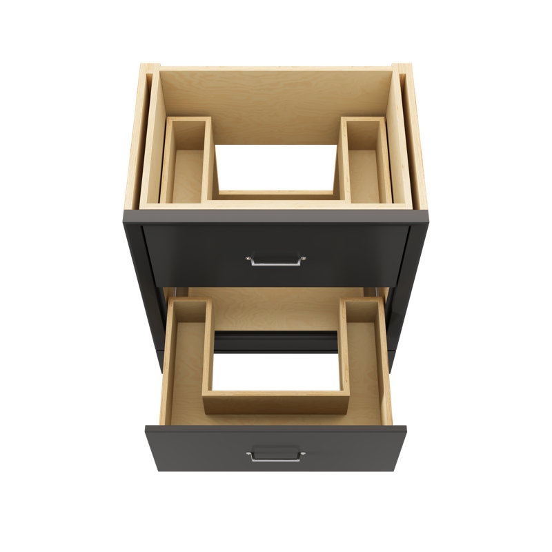 Alexandra Two-Drawer Single Bath Vanity, Off Black, 30", Polished Chrome