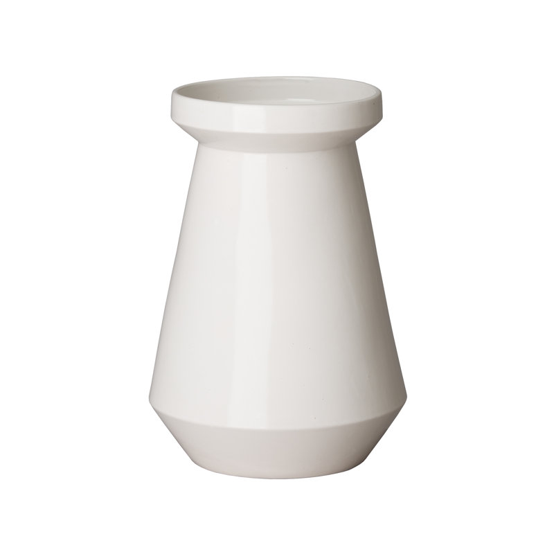 Vase de table en céramique Rosinski, H 14,5 po x l 10 po x P 10 po, Gris