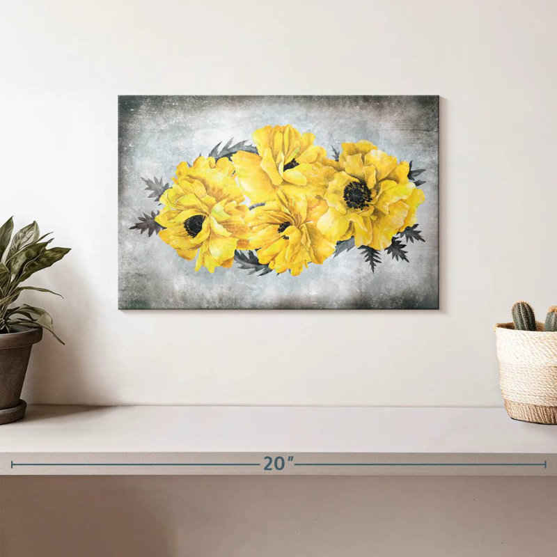 Coquelicots jaunes en pleine floraison Harnek, H 8 po x l 12 po