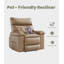 Fauteuil inclinable manuel pivotant en polyuréthane de 41,7 po de largeur avec coussin d'éponge épais-356623284