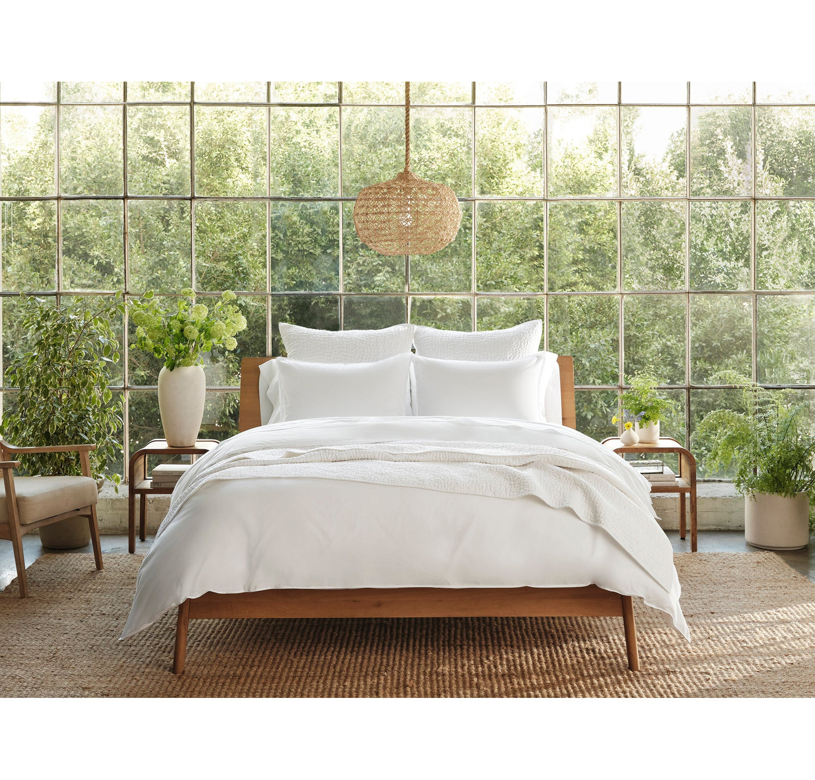 Organic Cotton Percale Duvet Cover, Full/Queen Duvet Cover, Alpine White