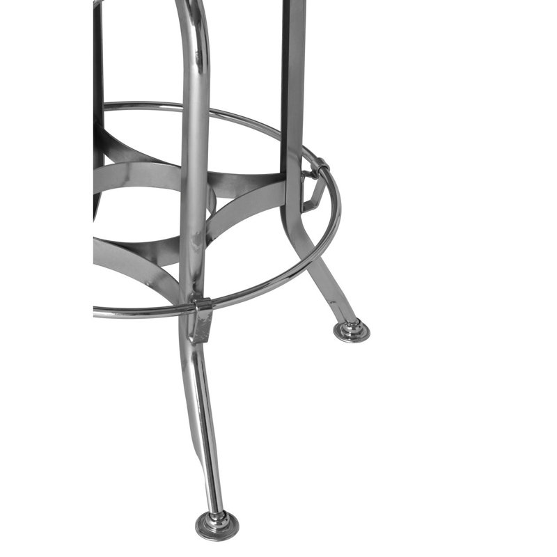 Mccartney Solid Wood Accent Stool, Silver