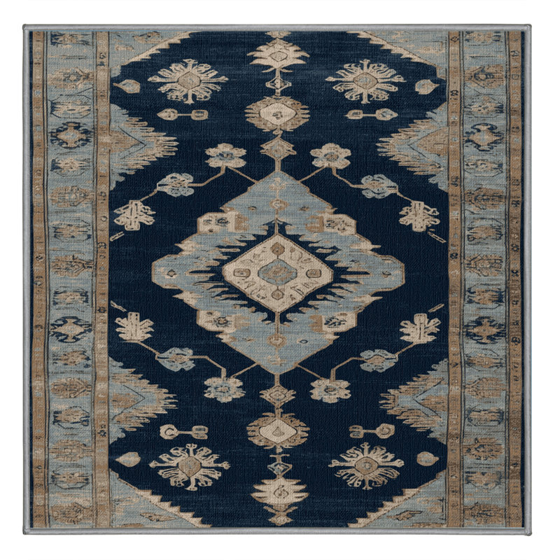 Tapis gris lavable à la machine, Carré 7 pi