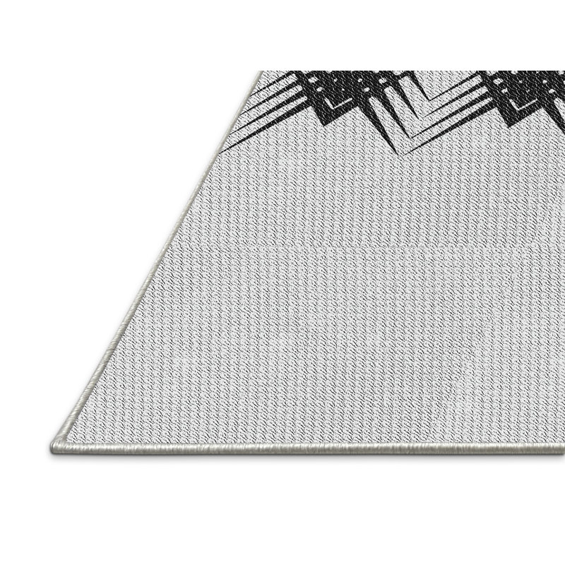 Tapis noir/crème à tisser électrique, Rectangle 5 pi x 8 pi