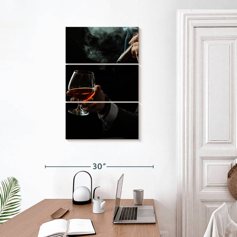 Duo de brandy et cigare Yarlin, H 32 po x l 20 po
