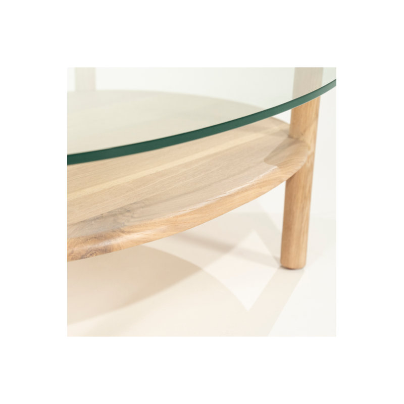 Cleo Glass Coffee Table, Natural
