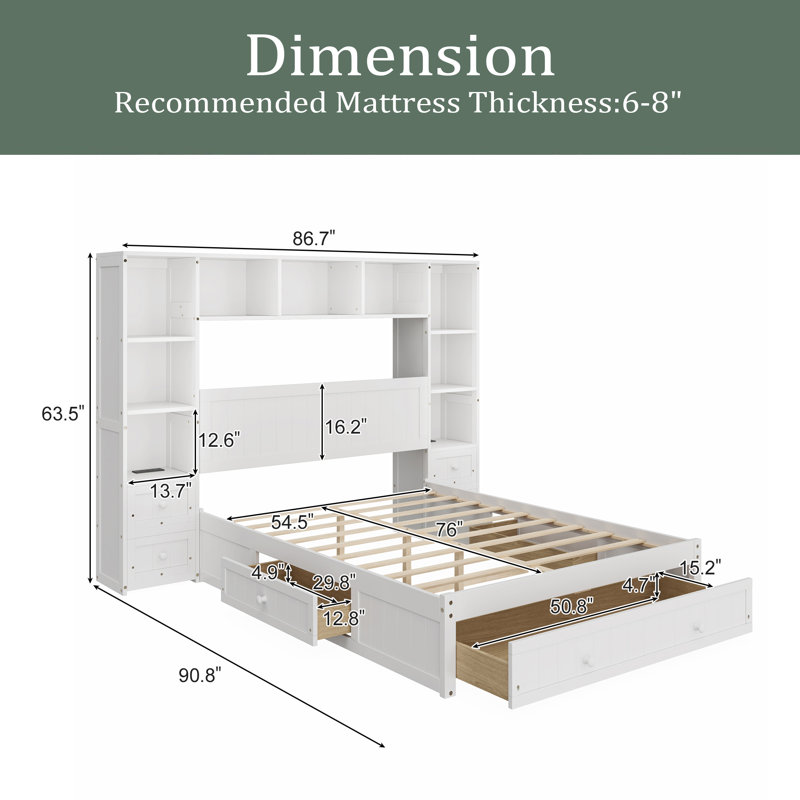Lit plateforme Pine Wood, Double